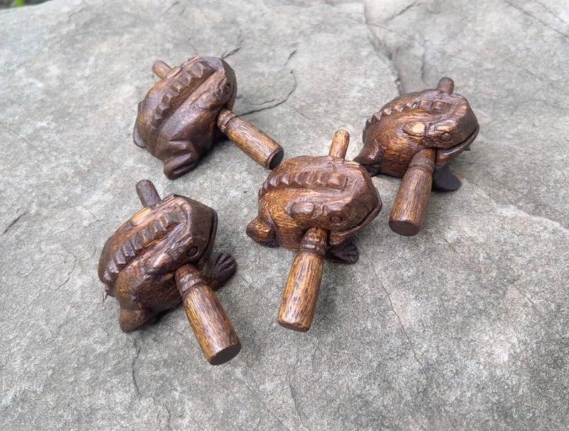 RATREE 888 2.3-2.5 Inch Thai Classic Handmade Percussion Instruments Wooden Frog Wooden Frog Musical Instrument (Dark Brown 2.5 ") - Image 4
